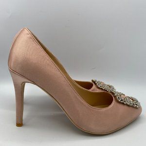 FSJ Women Wedding Glitter Slip On Pumps Rhinestone